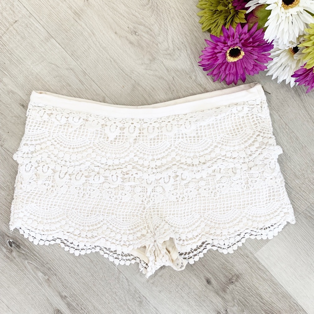 White Lace Shorts by Pins and Needles